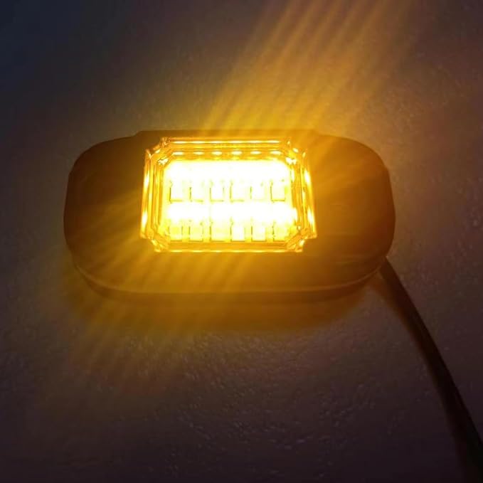 6Pods Yellow Rock Lights 24 LEDs Chips Neon Trail Rig Lamp Underglow LED Lighting Systems for Cars Trucks SUV ATV UTV