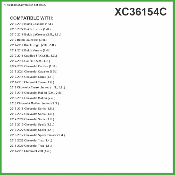 ECOGARD XC36154C Cabin Air Filter with Activated Carbon Odor Eliminator Fits Chevrolet Cruze 2011-2015, Trax 2013-2022, Malibu 2013-2015, Sonic 2012-2020, Spark 2013-2022, Buick Encore 2013-2022