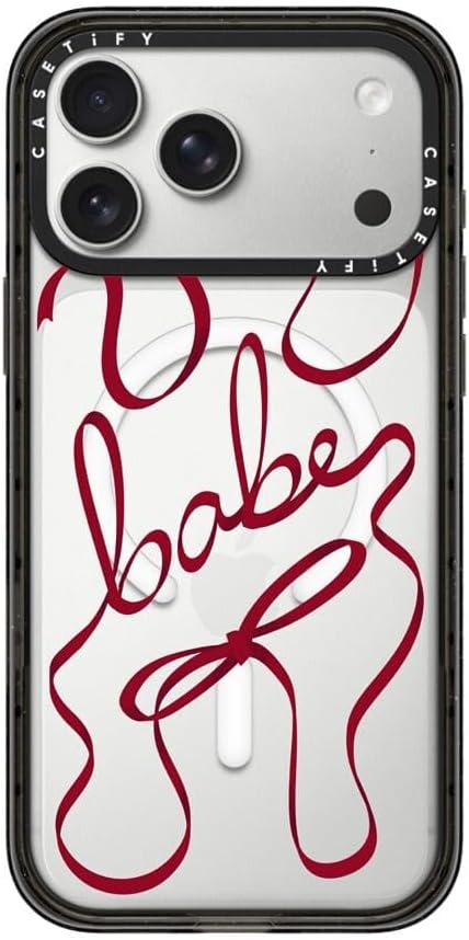 CASETiFY Impact iPhone 17 Pro Max Case [Slim/Compatible with Magsafe / 8.2 ft. 4X Military Grade Drop Protection] - Babes and Bows - Clear Black