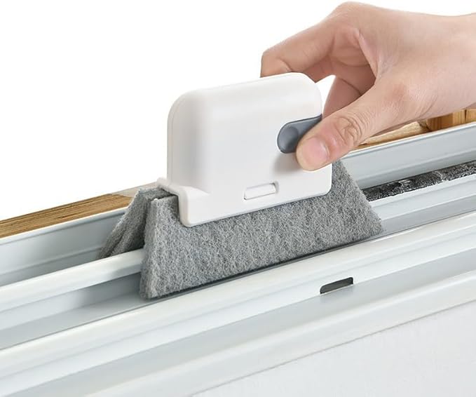 Window Track Cleaning Brush 3-in-1, Multi-Purpose Groove Brush with Replaceable Head, Window Track Cleaner & Window Sill Cleaner Tool for Tiles, Blinds, Car Vents, Corners & Small Spaces – 3 Pack