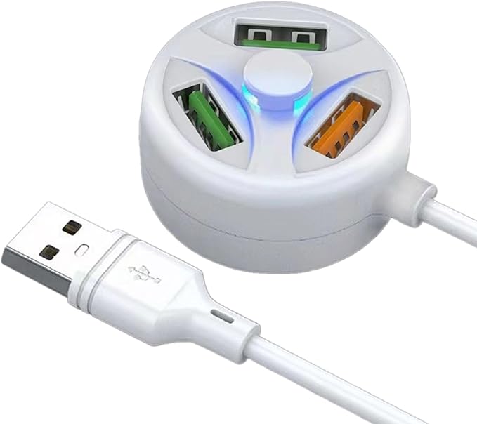 Compact USB Charging Hub USB2.0 Three Port Expander Hub Dock Suitable for Car Chargers Power Banks USB Accessory