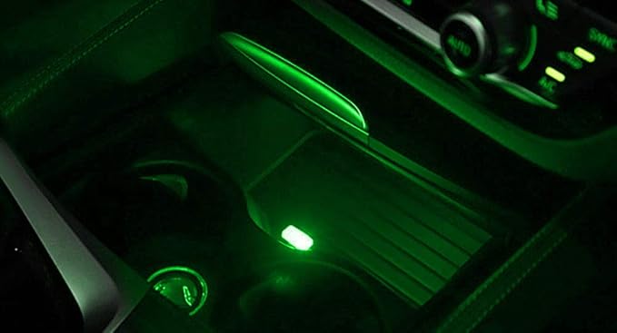 iJDMTOY Emerald Green USB Plug-in Miniature/Nano LED Car Interior Ambient Accent Lighting Kit