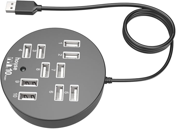 MERRYHAPY Port USB Hub High-Speed USB Expander Multi-Port Splitter for File Exchange Compatible with Laptops and Computers for Work and Gaming