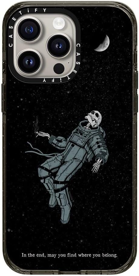 CASETiFY Impact iPhone 15 Pro Max Case [4X Military Grade Drop Tested / 8.2ft Drop Protection/Compatible with Magsafe] - Stars Prints - Somehow, Someday - Clear Black