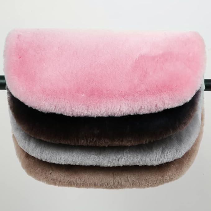 Genuine Sheepskin Auto Seat Pad, Australian Soft Wool Seat Cover Breathable and Sweat-Wicking Comfort Warm Universal Fit,19.2 inch x19.2 inch (Front seat Cushion 1pc, Black)