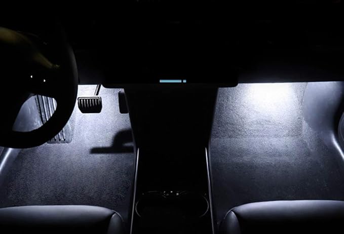 iJDMTOY 4-pack 3W High Power Xenon White Full LED Interior Lighting Kit Compatible With Tesla Model S 3 X Replace OEM Footwell, Step Courtesy, Trunk Area, Glove Box Lamps, etc