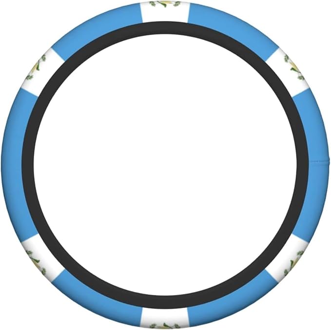 Universal Steering Wheel Cover for Women Men, Non-Slip Guatemala Guatemalans Flag Car Accessory, 14"-15" Fit for Cars, SUVs, Trucks (Guatemala)