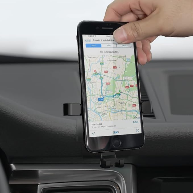 BEERTE Car Phone Holder fit for Porsche Macan 2015-2025 and Porsche Cayenne 2019-2023 Phone Mount Rotatable Adjustable,Safe and Convenient Phone Navigation for 4-7 inch Smartphone (Carbon Fiber)