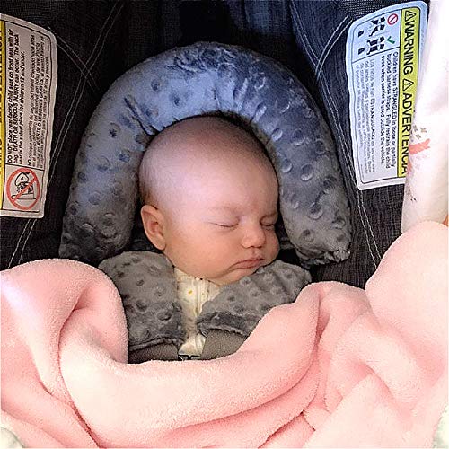 Baby Infant Head and Neck Support Pillow with Seat Belt for Car Seat -Extra Soft 3-in-1 Toddler Car Seat Insert Pad for Car Seats Purple