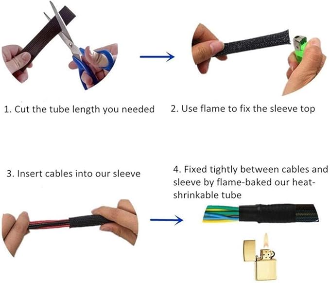 25ft - 1/8 Inch Cable Management Sleeve Protector,Wire Loom PET Expandable Wire Sleeving for Office TV Computer Home Theater Engine Bay Cord Organizer,Protect Cables from Pet Cat Dog Chewing,BlackRed
