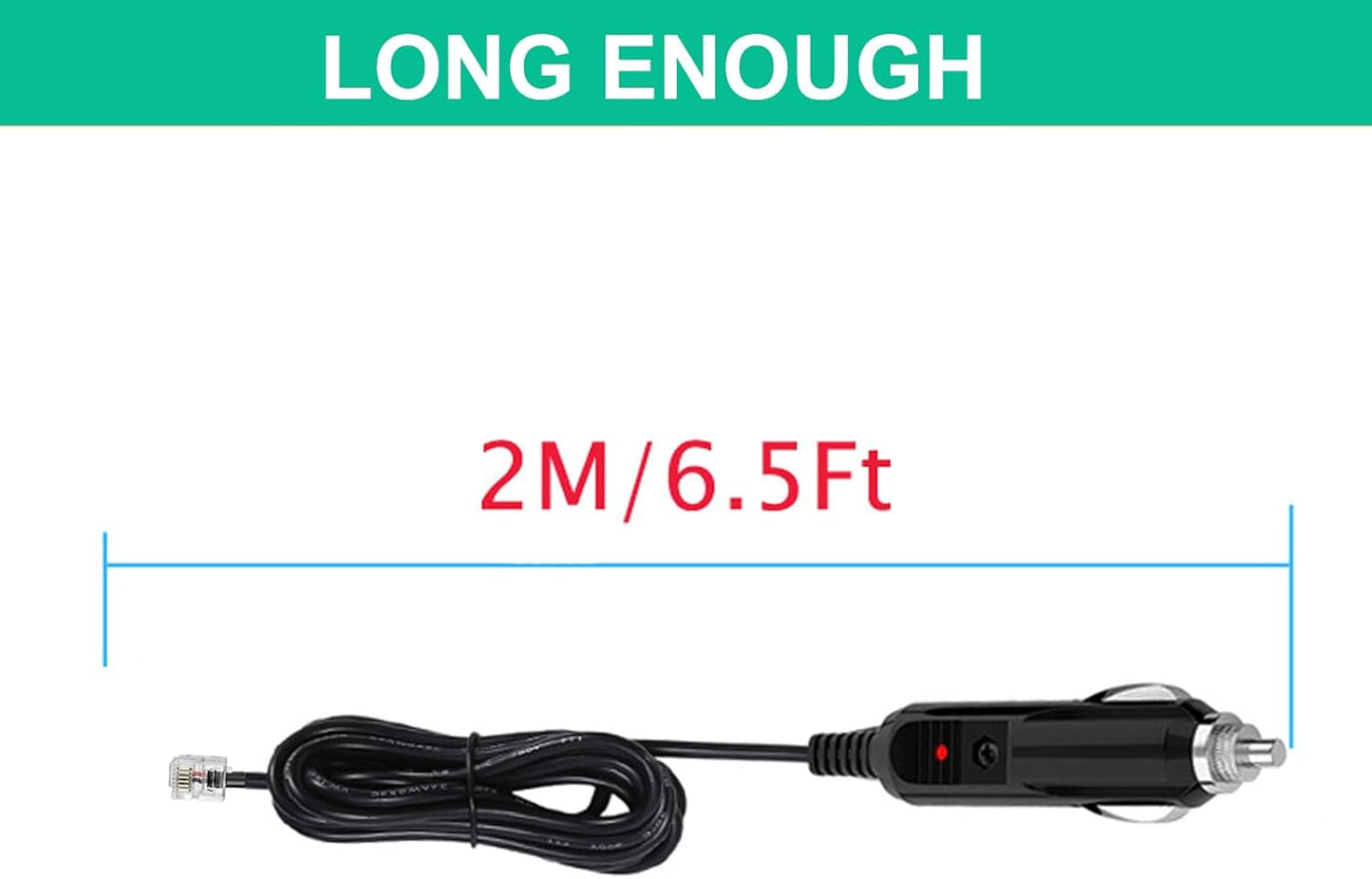 Power Cord for Escort Passport 9500ix 9500i, Uniden R7 R3 R1, Beltronics Valentine Radar Detector Car Charger RJ11 Power Adapter