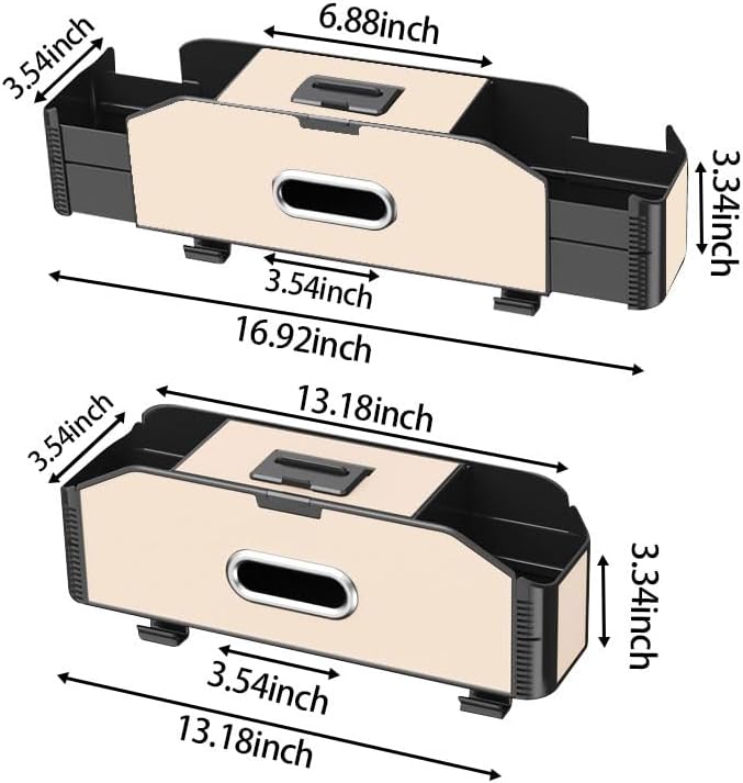 Back Seat Car Organizer,5 in 1 Multifunctional Car Back Seat Storage Box with Trash Can Drink Cup Holder Tissue Box, for Hold Phone,Snacks, Drinks, Handbag-Beige