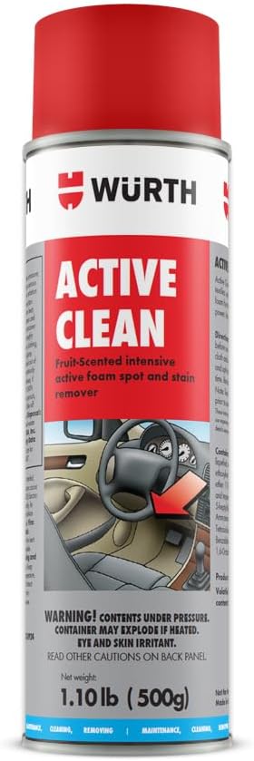 AquaNation Listing For Wurth ACTIVE CLEAN 500g Aerosol – Powerful Spot and Stain Remover for Upholstery, Carpets, Textiles, and Leather with Fresh Fruit Scent