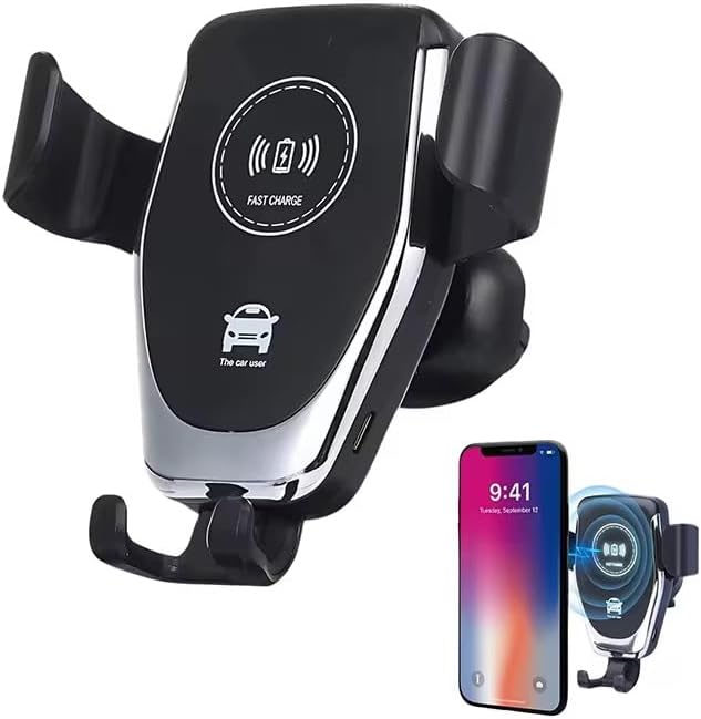 Wireless Car Charger Mount – Auto-Grip Phone Holder with Fast Charging – Dashboard & Air Vent Compatible – Qi-Enabled Charging for Smartphones