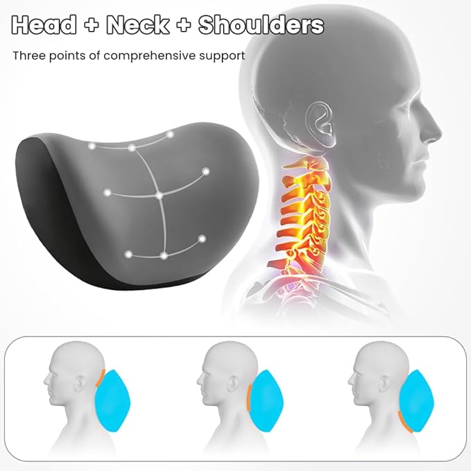 2 Pack Car Headrest Pillow for Neck Support,Memory Foam Neck Rest Cushion, Breathable Removable Cover & Ergonomic Design, for Driving Comfort, Neck Pain Relief, Travel