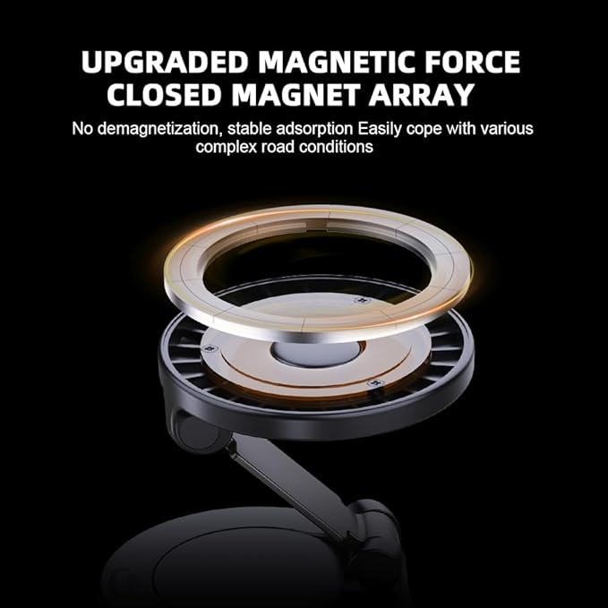 Magnetic Suction Phone Holders for Your Car, 360°Adjustable Magnetic Car Phone Holder，Suction Cup Phone Mount for Your Car/Gym/Mirror,Phone Car Mount Compatible iPhone & Android(Black)