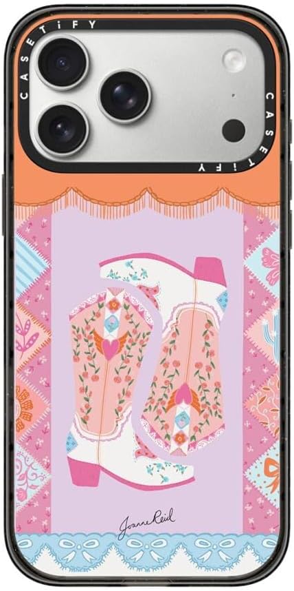 CASETiFY Impact iPhone 17 Pro Max Case [Slim/Compatible with Magsafe / 8.2 ft. 4X Military Grade Drop Protection] - Cowgirl Boots - Clear Black