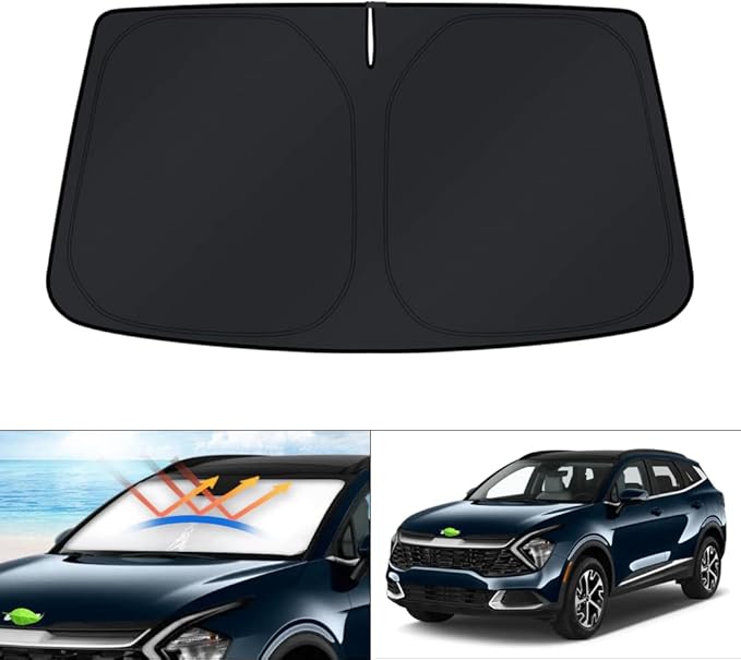 KUST Windshield Sun Shade for 2018-2025 2026 Kia Sportage NQ5 Accessories 4-Layers Car Sunshade Window Cover Sun Visor Protector Foldable Blocks UV Rays Keep Your Car Cooler