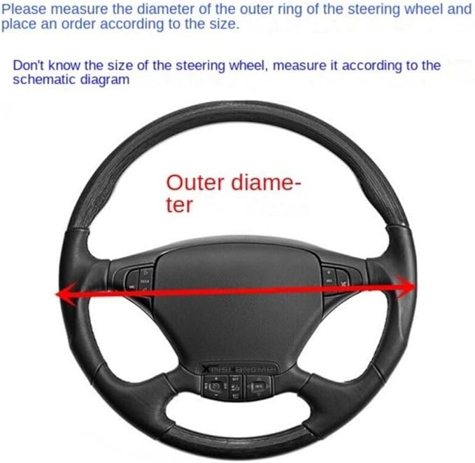 Car Semi Truck Van Leather Steering Wheel Cover Fits 14 15 16 17 18 19 Inch Maximum Grip Non Slip Durable Universal Fit for Most Vehicles (45cm/17.7in,Black)