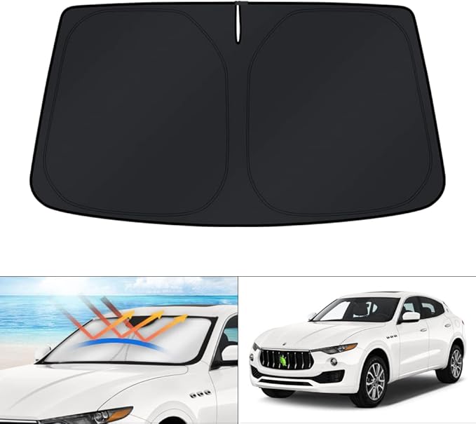 KUST Windshield Sun Shade for Maserati Levante Accessories 2017-2024 Window Sunshade Sun Visor Protector Foldable Blocks UV Rays Keep Your Car Cooler