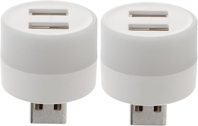 Cabilock 2pcs USB Night Light Dock Holder Hub Ports USB Extender Portable Atmosphere Light for Home Hotel Car
