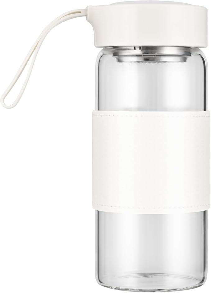 Small Glass Shaker Bottle,16oz BPA Free Odorless Shaker Bottle with 304SS Mixing Ball and Removable Cleaning Brush for Fitness & Protein Shakes(White-1Pack)