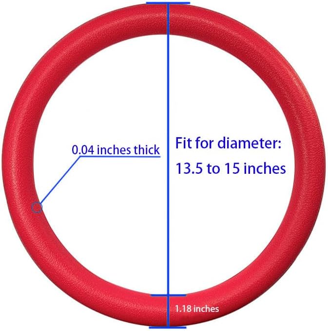 Red Car Steering Wheel Cover: RPKEY 13.5 to 15 inches Silicone Steering Cover Compatible with Most of Car Models | Replacement for Steering Wheel Cover