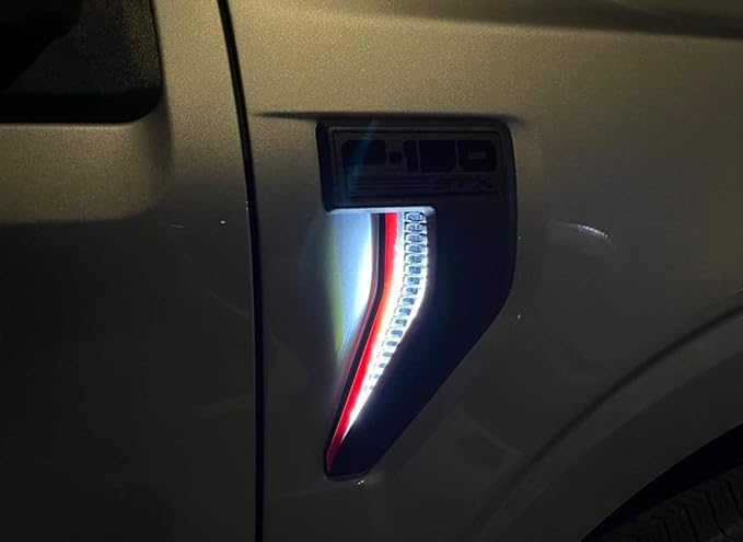 iJDMTOY Xenon White LED Background Illumination Lighting Kit Compatible with 2021-up Ford F150 Side Fender Emblem