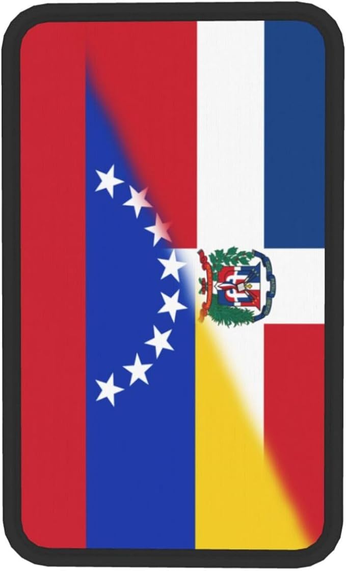 Venezuela Venezuelan Dominican Republic Flag Auto Center Console Armrest Cover Car Handrail Box Cushion Pad Mat Universal Fit Most Vehicle Sedan Truck SUV Soft Comfort Decor Accessories