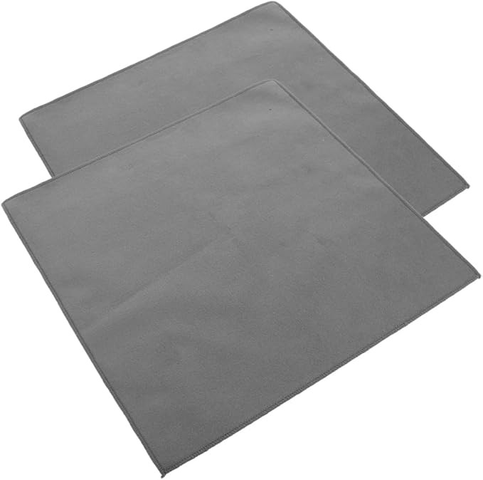 2pcs Grey Microfiber Car Wash Towels 30x30cm Double-Sided Plush Absorbent Cleaning Cloths for Vehicle Drying and Interior Care