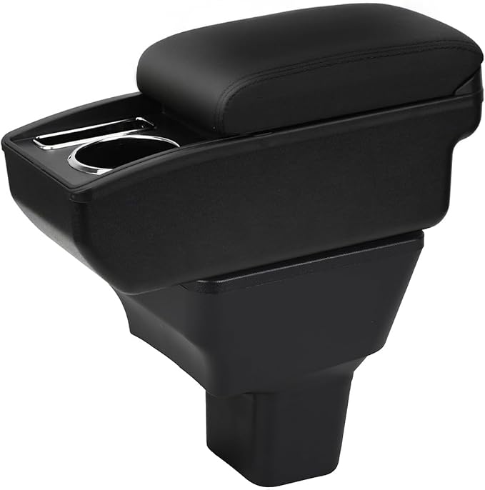 AULPHIKE Compatible with Nissan Versa Armrest 2020-2024 Center Console Organizer Armrests Double Layer Storage Space with Cup Holder