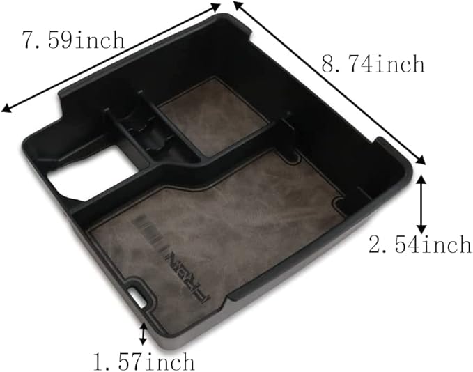 Muslogy for 2022+ Frontier Accessories Center Console Organizer Insert Tray Storage Box Armrest Organizer Compatible with Frontier 2022 2023 2024 2025 2026(Gray Leather)