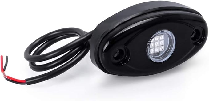 12 Pods Blue LED Rock Lights Neon Underglow Light for Car Truck ATV SUV Under Body Glow Light Trail Fender Lighting
