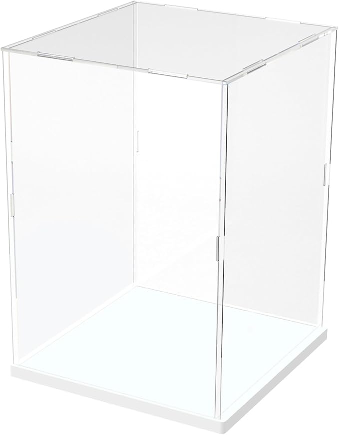 Choowin Acrylic Display Case for Lego Cat 21349 for Lego R2D2 75308 for Lego Transformers Soundwave 10358 Thickened Clear Acrylic Display Cases for Collectibles Assemble Dustproof Display Box(White)
