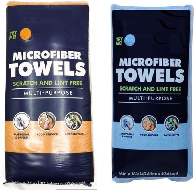 Member Mark Premium Microfiber Cleaning Towels 36 Count (Choose Color) (Pack (Blue + Orange))