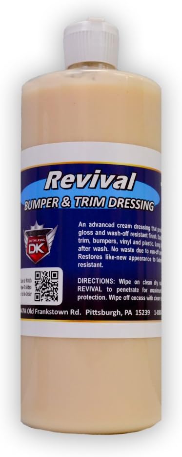 Detail King Revival - Bumper and Trim Restorer - Bumper Dressing - Car Vinyl Cleaner - Plastic Restorer for Cars - 16 oz