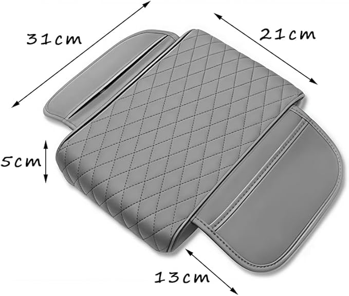 Car Armrest Cushion for Mazda CX-30 2019–2025 2026 DM,Multifunctional Car Armrest Heightening Pad,Car Center Console Cover,Waterproof Nappa Leather Arm Rest Protector,Grey