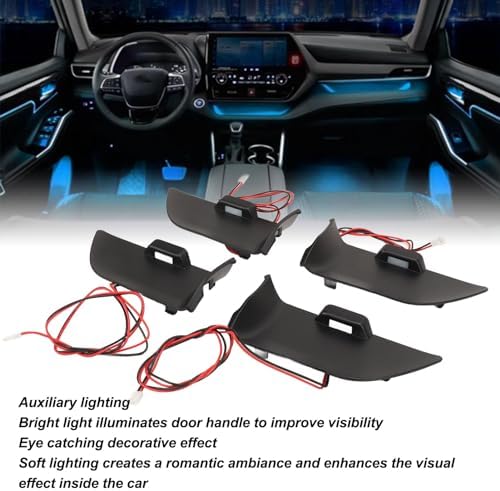 SUNGOOYUE Car LED Light Inner Door Handle Ambient Lighting Kit 2020 2021 2022 2023 2024 Easy Install Accessories, Blue‌