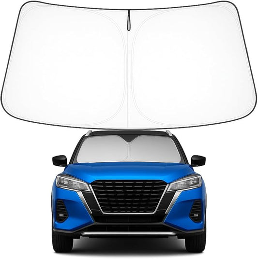 Proadsy Windshield Sun Shade for Nissan Kicks 2018-2025 Custom Fit S, SV, SR Crossover 4-Layer Foldable Front Sunshade Protector Sun Visor Blocks UV Rays Keep Car Cooler