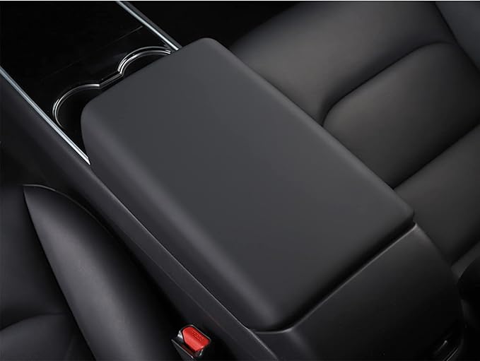 Matte Black Armrest Cover for Tesla Model 3 Model Y 2017-2023 Car Center Console Armrest Pad Trim Cover Arm Rest Box Cushion Console Protector Interior Accessories