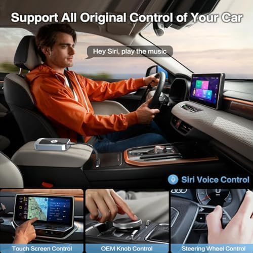 Wireless CarPlay Adapter for Apple iPhone & Android Auto (2024 Upgrade) – Convert Wired to Wireless CarPlay Adapter, Plug & Play, Fast Connection, Stable Performance, iOS 10+ / Android w/USB-C