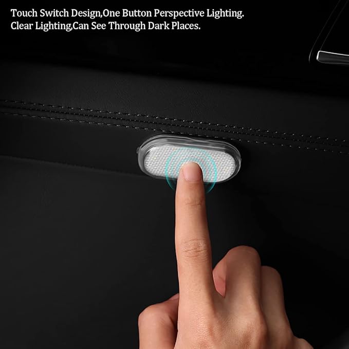 2 PCS Car Led Lights Interior,Ice Blue Ambient Lighting Car Interior,USB Rechargeable Car Interior Reading Light,Portable Led Lights for Car