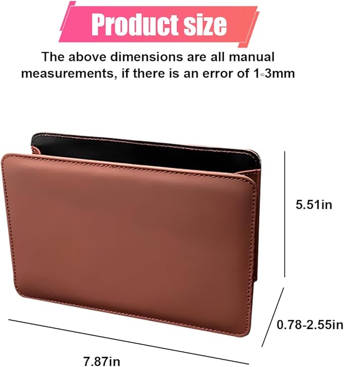 Car Trash Can, Leather Car Garbage Can with One Roll Trash Bag, Foldable Hanging Storage Container, Mini Trash Bin, Vehicle Garbage Organizer Holder for Door Side, Back Seat (Saddle Brown)