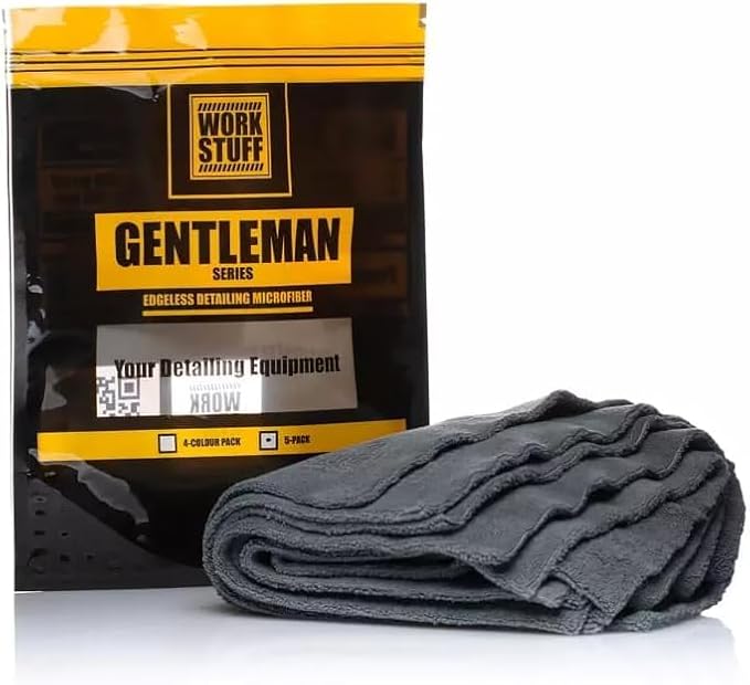 WORK STUFF Gentleman 5-Pack | Microfiber Car Detailing Towels (Grey)