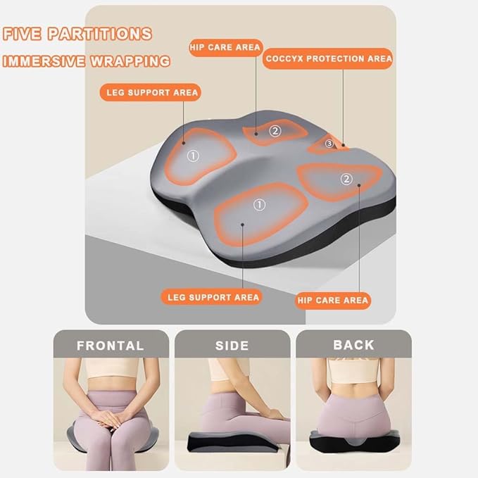 Adult Car Booster Seat Cushion, Memory Foam Car Seat Cushions for Driving, Non-Slip Automotive Seat Cushions for Sciatica & Lower Back Pain Relief