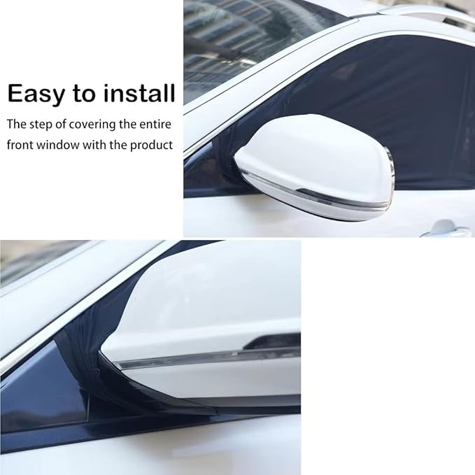 2pcs Car Front Window Sunshade, Breathable Mesh Car Window Screen Streched up to 40", for Night Camping, Privacy Shade