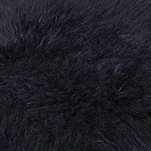 Winter Warmth: Universal Sheepskin Seat Cushion Cover - Natural Wool, for Cars, Trucks, SUVs & Vans - Cozy & Stylish Driving Companion Front Black