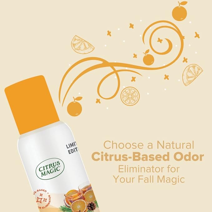 Citrus Magic Limited Edition Natural Odor Eliminating Air Freshener Spray, Orange Spice Cider, 3-Ounce, Pack of 3
