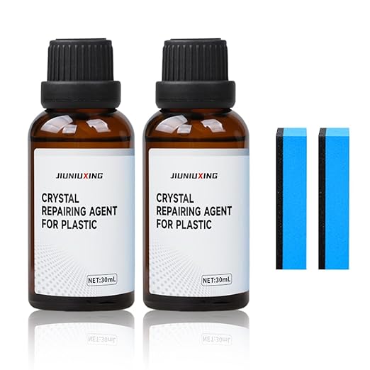 Plastics Parts Crystal Coating, 2025 New Leather Plastic Polishing Renovation Coating Agent, Car Trim Restorer with Sponge, Crystal Coating for Cars Interior or Exterior (2)