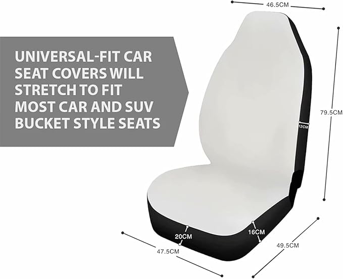 ELEQIN Cool Bone Skeleton Funny Design Car Front Seat Covers Universal fit Breathable Bucket Seat Cover Protection Cars SUV Truck, Black 2Pcs/Set